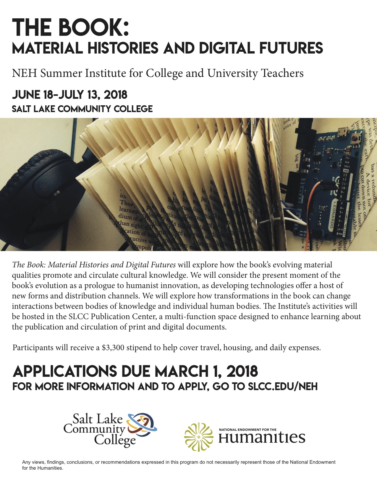 SLCC NEH Institute Flier SLCC NEH Institute Flier