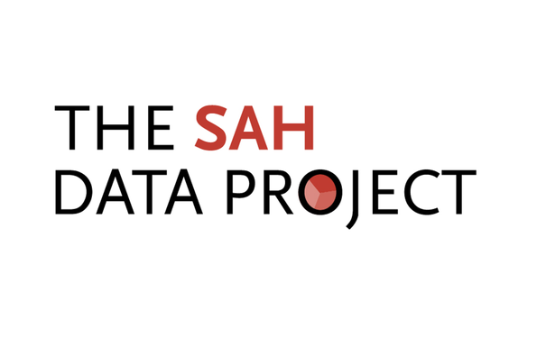 Text reading "The SAH Data Project" in black and red on a white background.