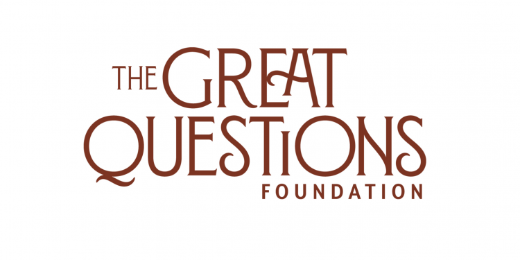 The Great Questions Foundation in red, stylized text on a white background.